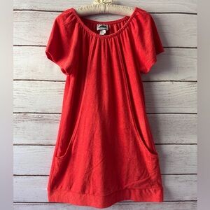 🔥 🔥🔥Vintage Bright Orange Terrycloth Swimsuit Cover-Up – Size Large Summer Retro